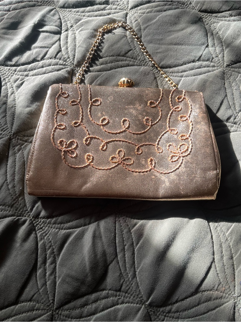 “Golden Vine”vintage clutch